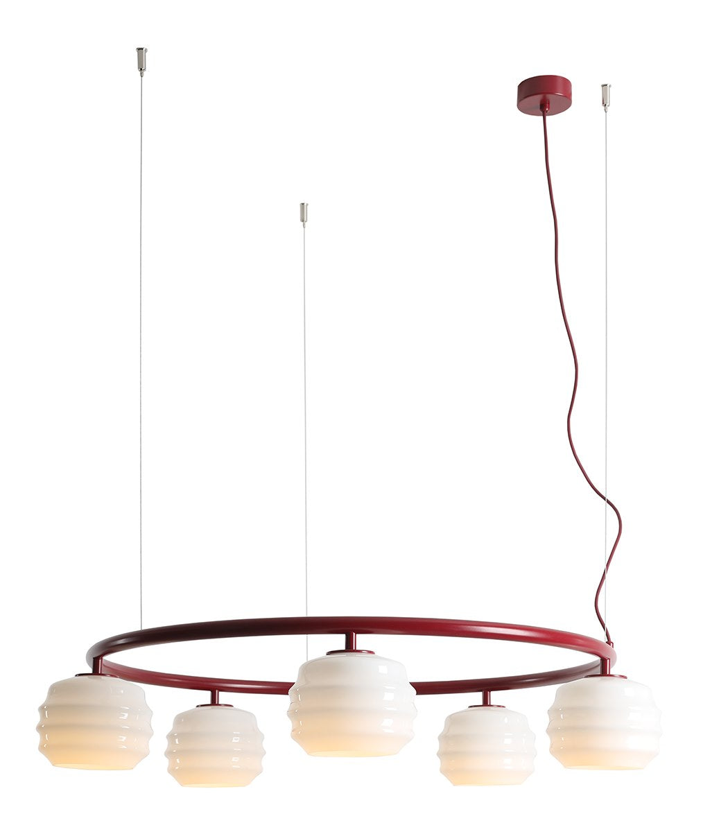 Lampa suspendata PUFF 5 RING Bordo