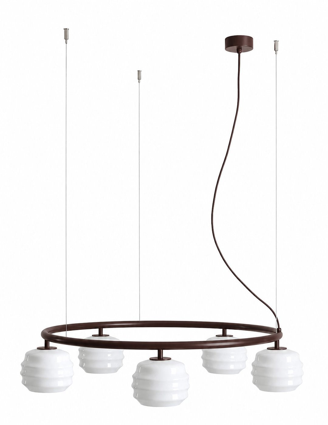 Lampa suspendata PUFF 5 RING MOKKA