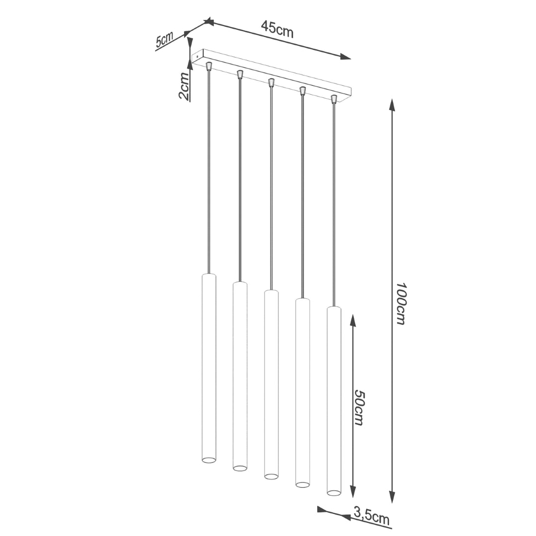 Lampa suspendata PASTELO 5L beton SL.1274