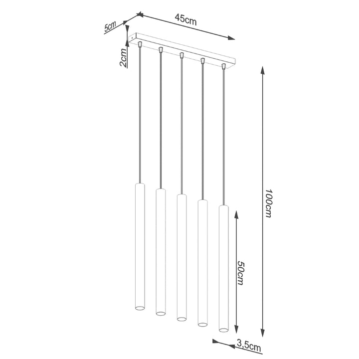 Lampa suspendata PASTELO 5L beton SL.1274