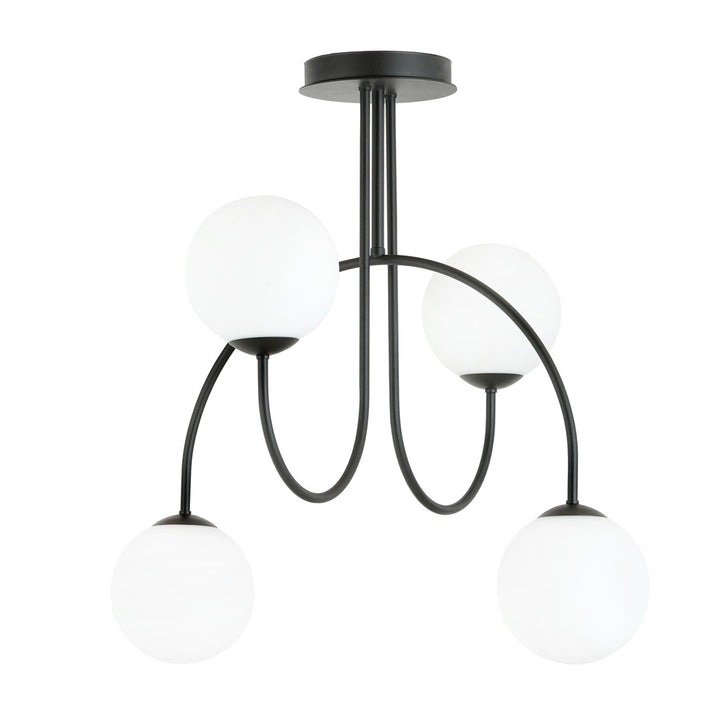 Lustra ARCHI 4A neagra OPAL