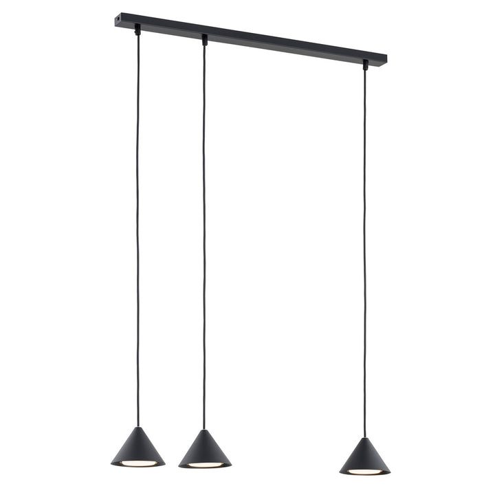 Lustra suspendata cu abajur conic ELIT 3 neagra