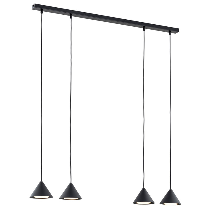 Lustra suspendata cu abajur conic ELIT 4 neagra