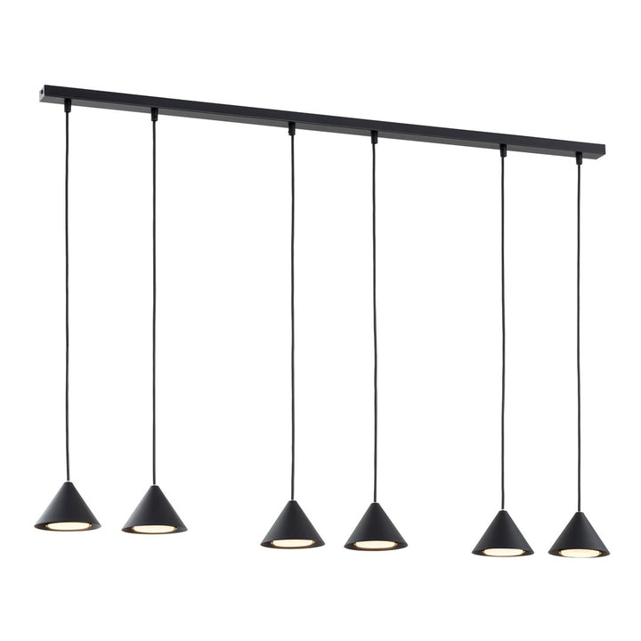 Lustra suspendata cu abajur conic ELIT 6 neagra