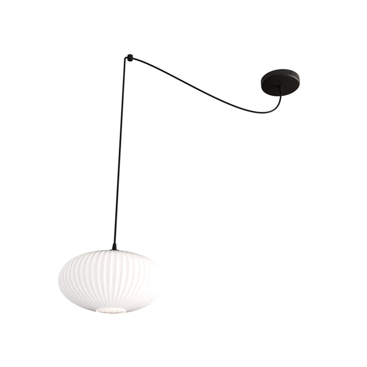 Pendul ORIGO 1 negru cu abajur opal