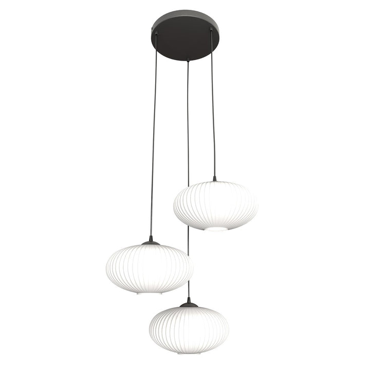 Lustra suspendata cu 3 pendule COCO 3 neagra PREM  opal