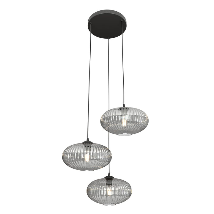 Lustra suspendata cu 3 pendule COCO 3 neagra PREM  grafit
