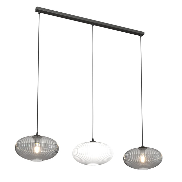 Lustra suspendata cu 3 pendule COCO 3 neagra MIX