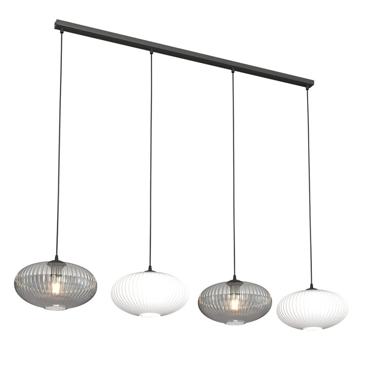 Lustra suspendata cu 4 pendule COCO 4 neagra MIX