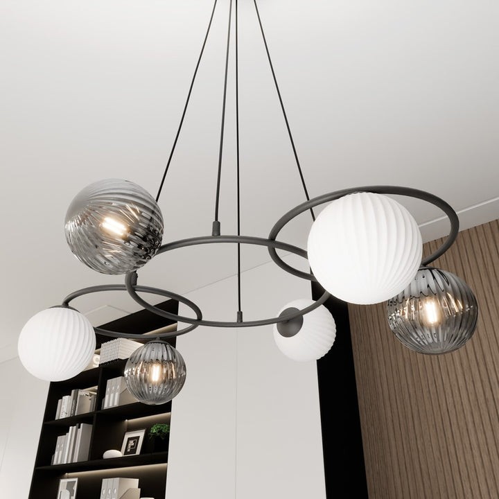 Lustra suspendata LIBRA 6 BL MIX
