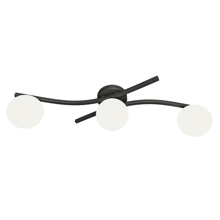 Plafoniera OPUS 3 neagra OPAL