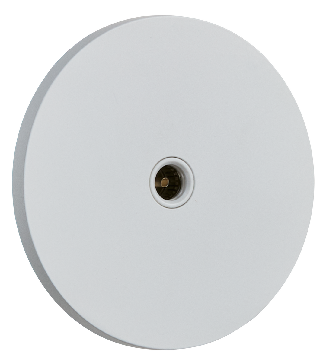 Priza rotunda TV alb mat