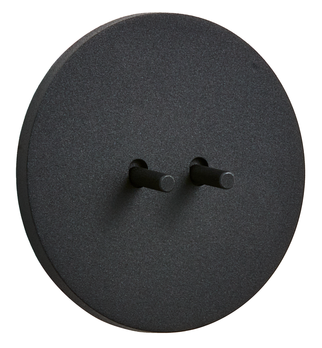 Intrerupator rotund dublu cap-scara negru mat