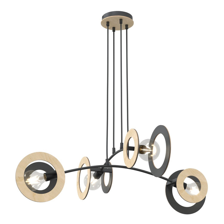 Lustra suspendata SKIVA 4 neagra