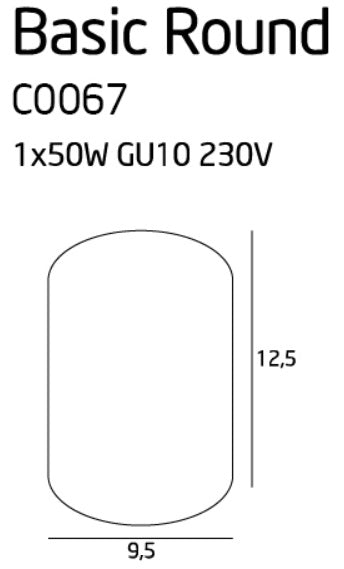 Spot aplicat Basic Round alb Maxlight C0067