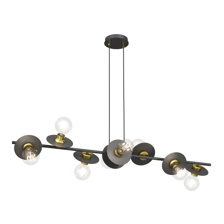 Lustra suspendata TOKEN 8 neagra cu auriu