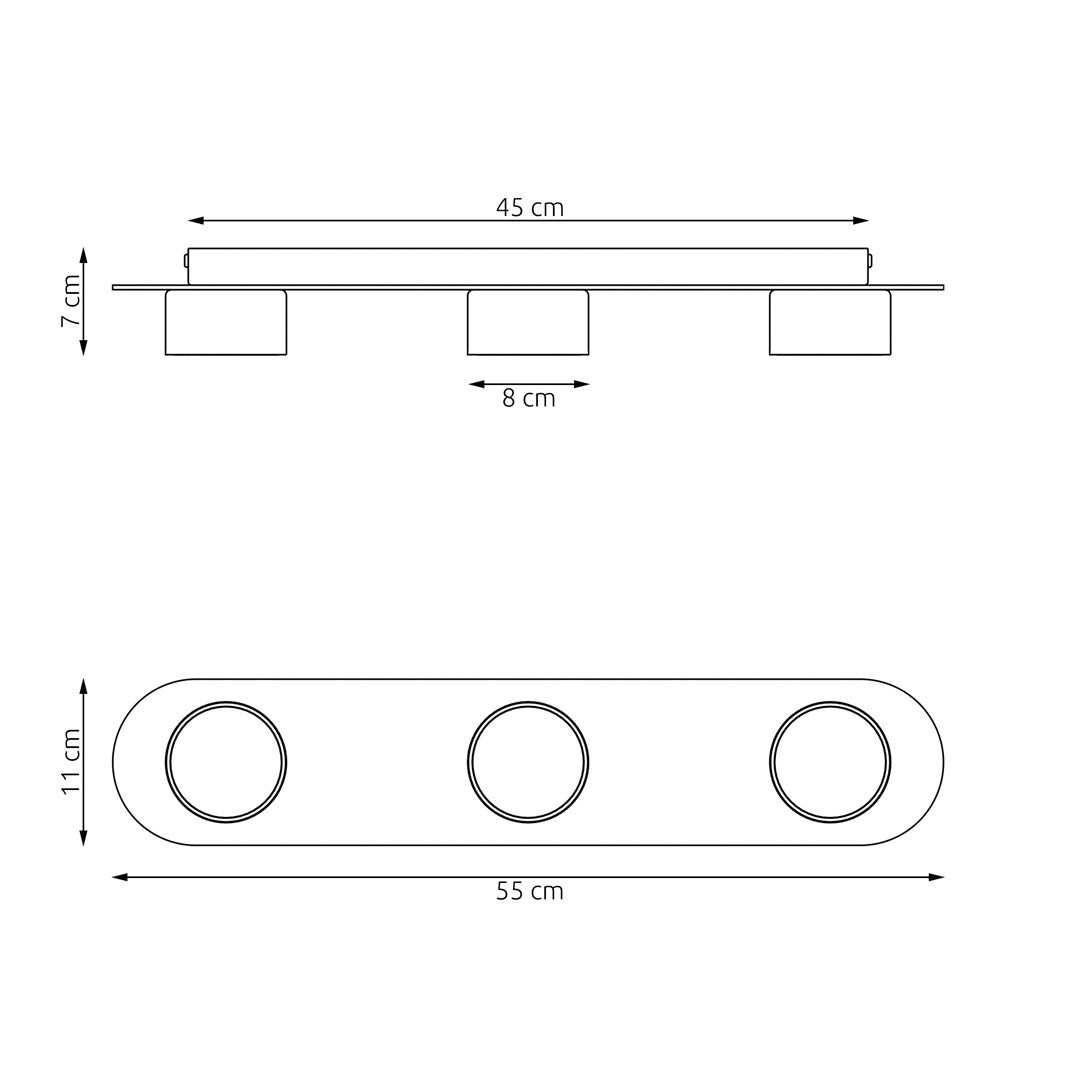 Plafoniera DIAZ 3 BL WOOD