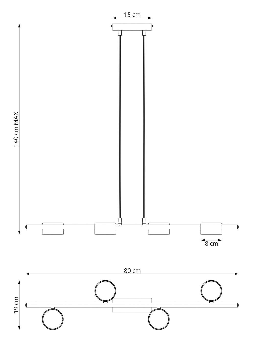 Lustra suspendata SORA 4 BL