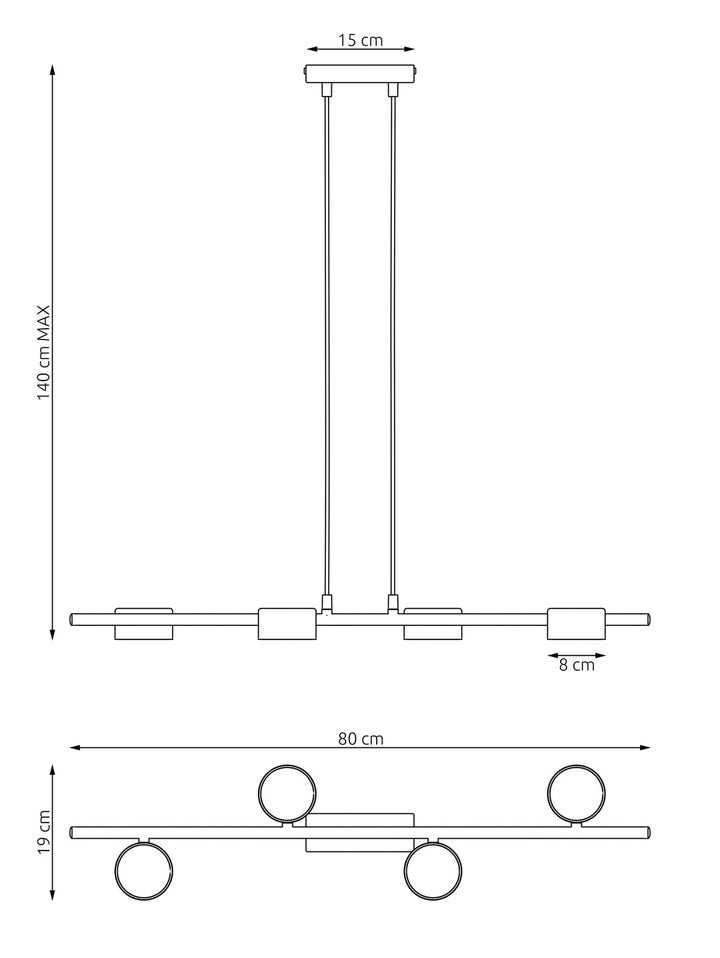 Lustra suspendata SORA 4 BL