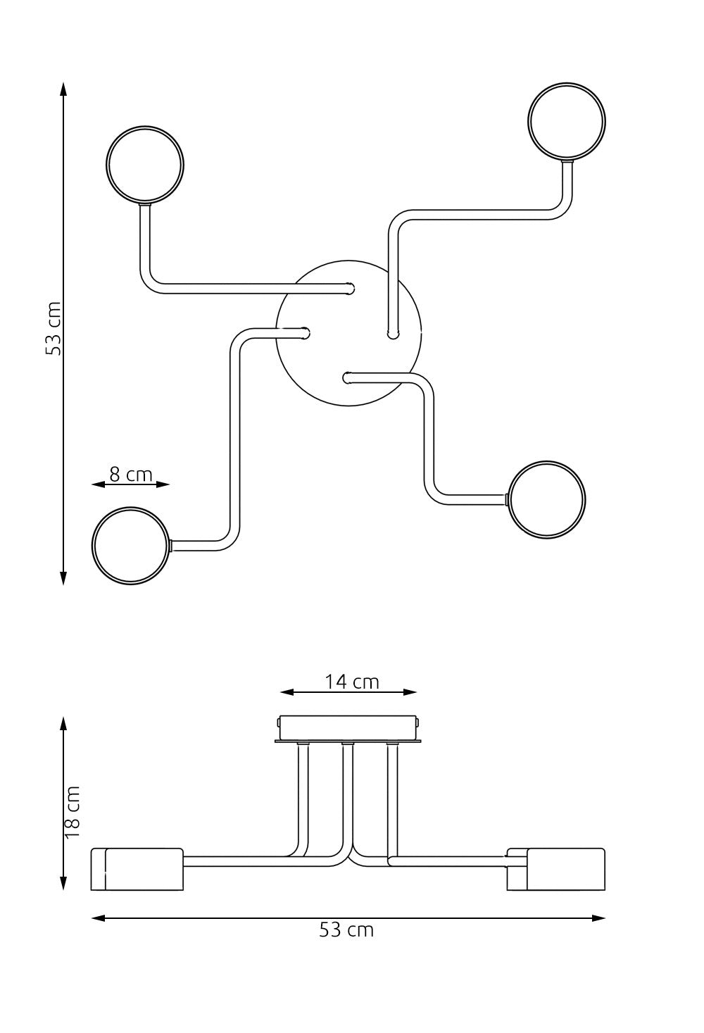 Lustra suspendata KURAGE 4 BL