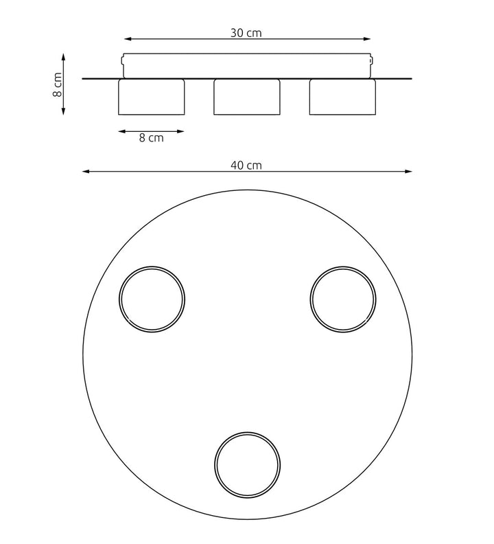 Plafoniera PIXO 3 BL