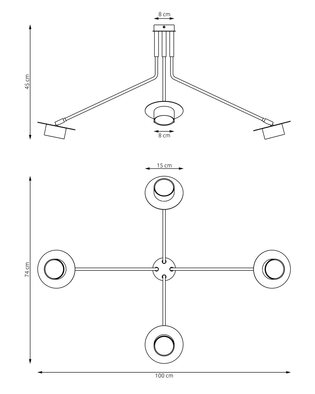 Lustra suspendata MIZU 4 BL