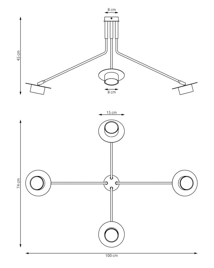Lustra suspendata MIZU 4 BL