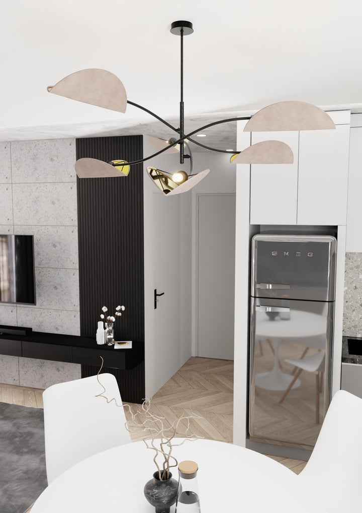Plafoniera design petale crem LOTUS 6 BL gri