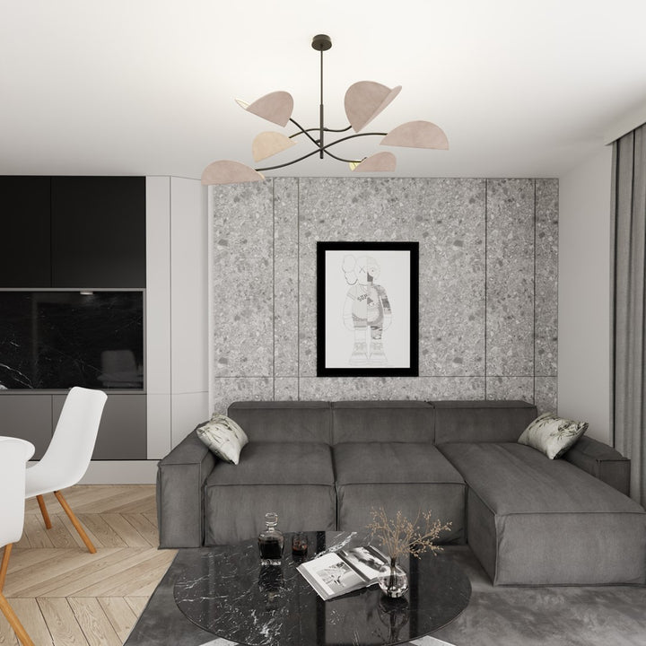 Plafoniera design petale crem LOTUS 6 BL gri