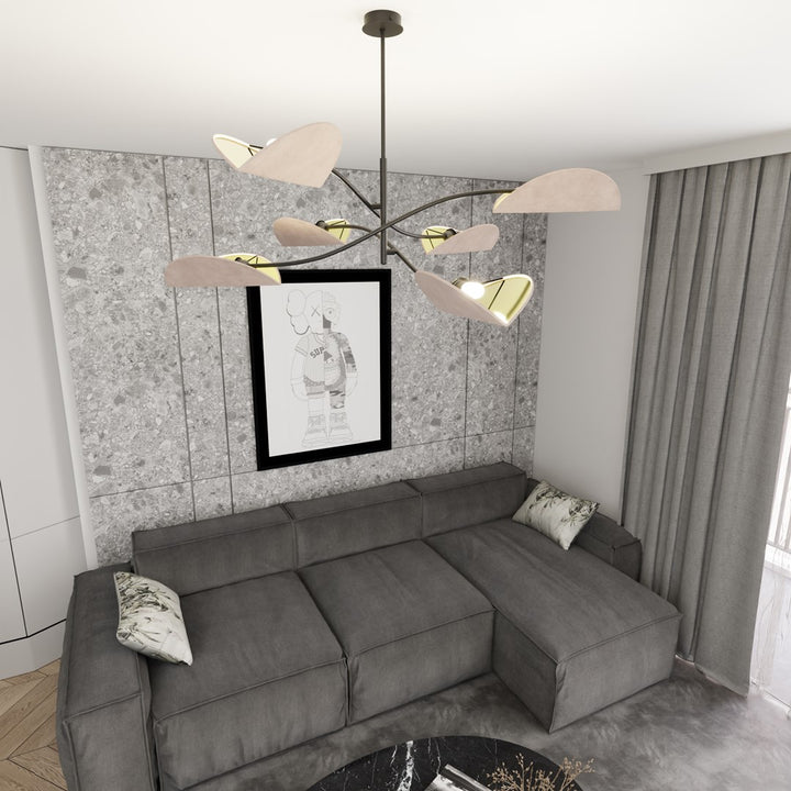 Plafoniera design petale crem LOTUS 6 BL gri