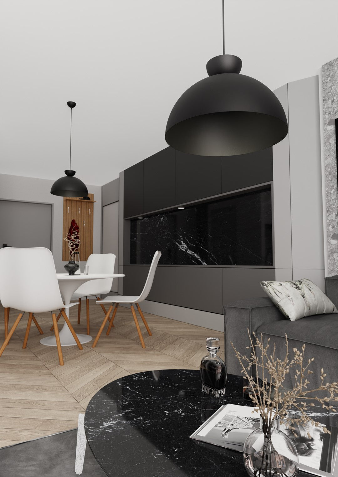 Lustra suspendata LUNARO 1L BL negru