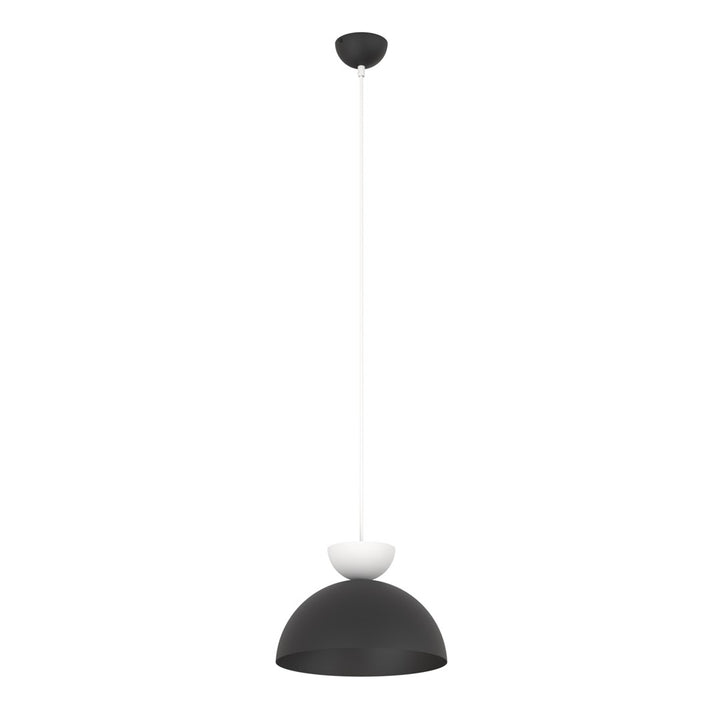 Lustra suspendata LUNARO 1S BL negru/alb