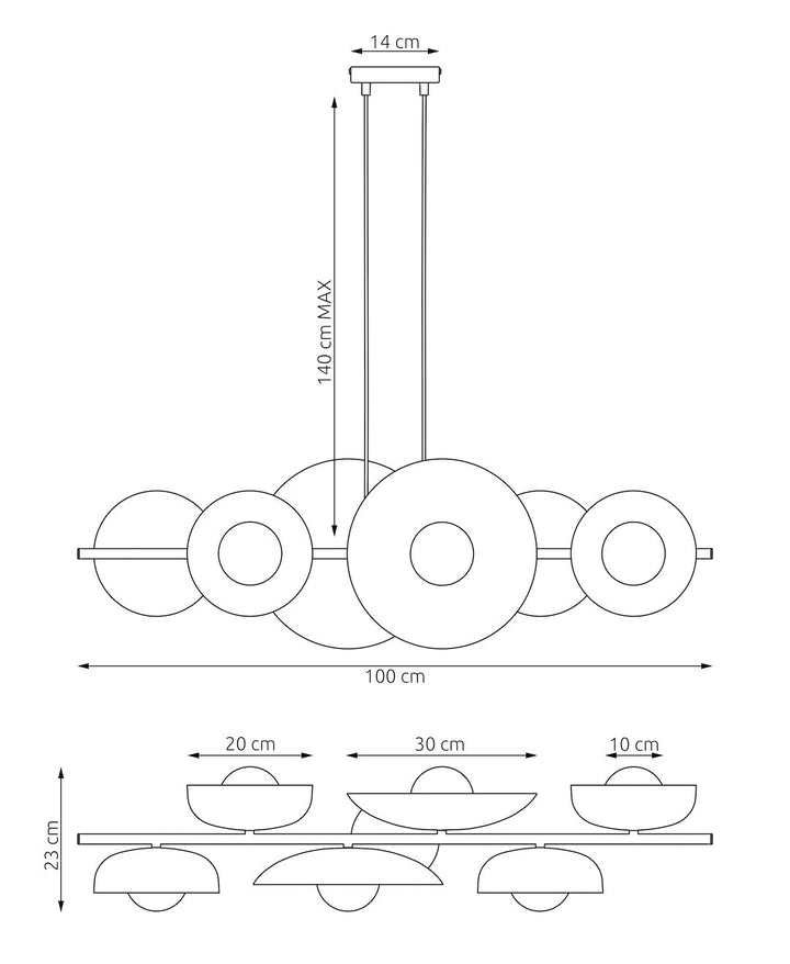 Lustra suspendata VOLUM 6 BL alb