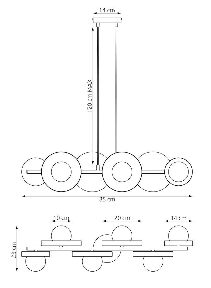 Lustra suspendata MODEL 6 negru