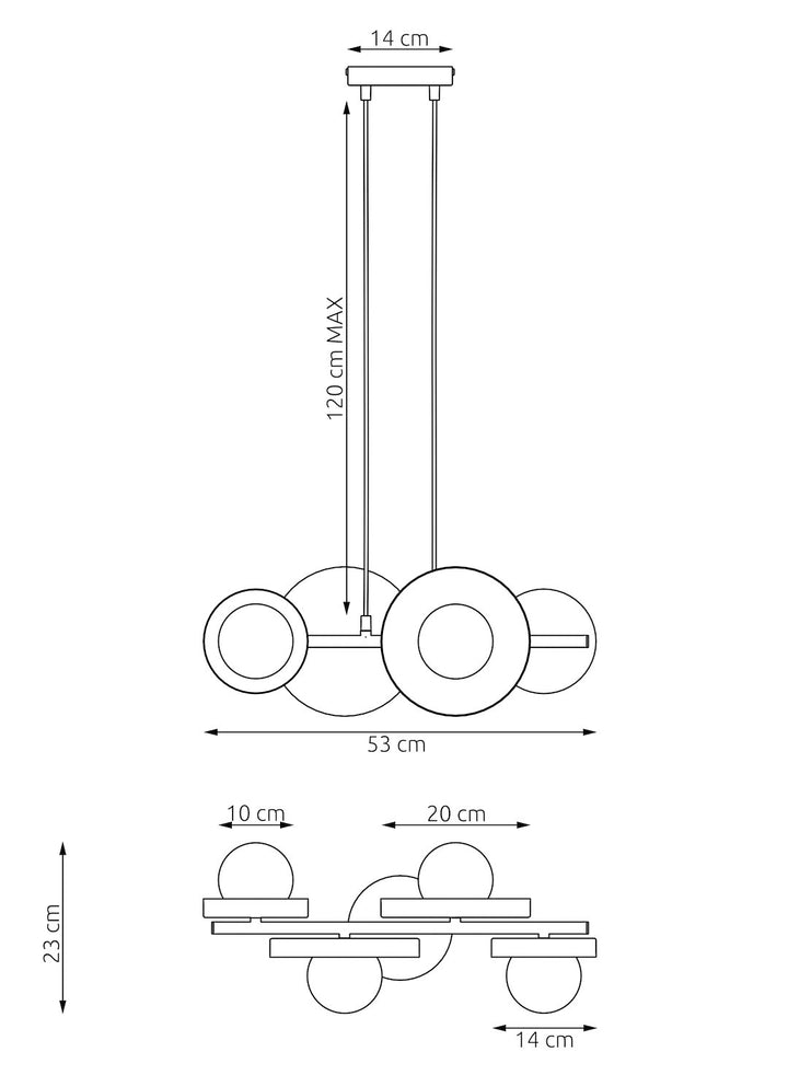 Lustra suspendata MODEL 4 BL alb
