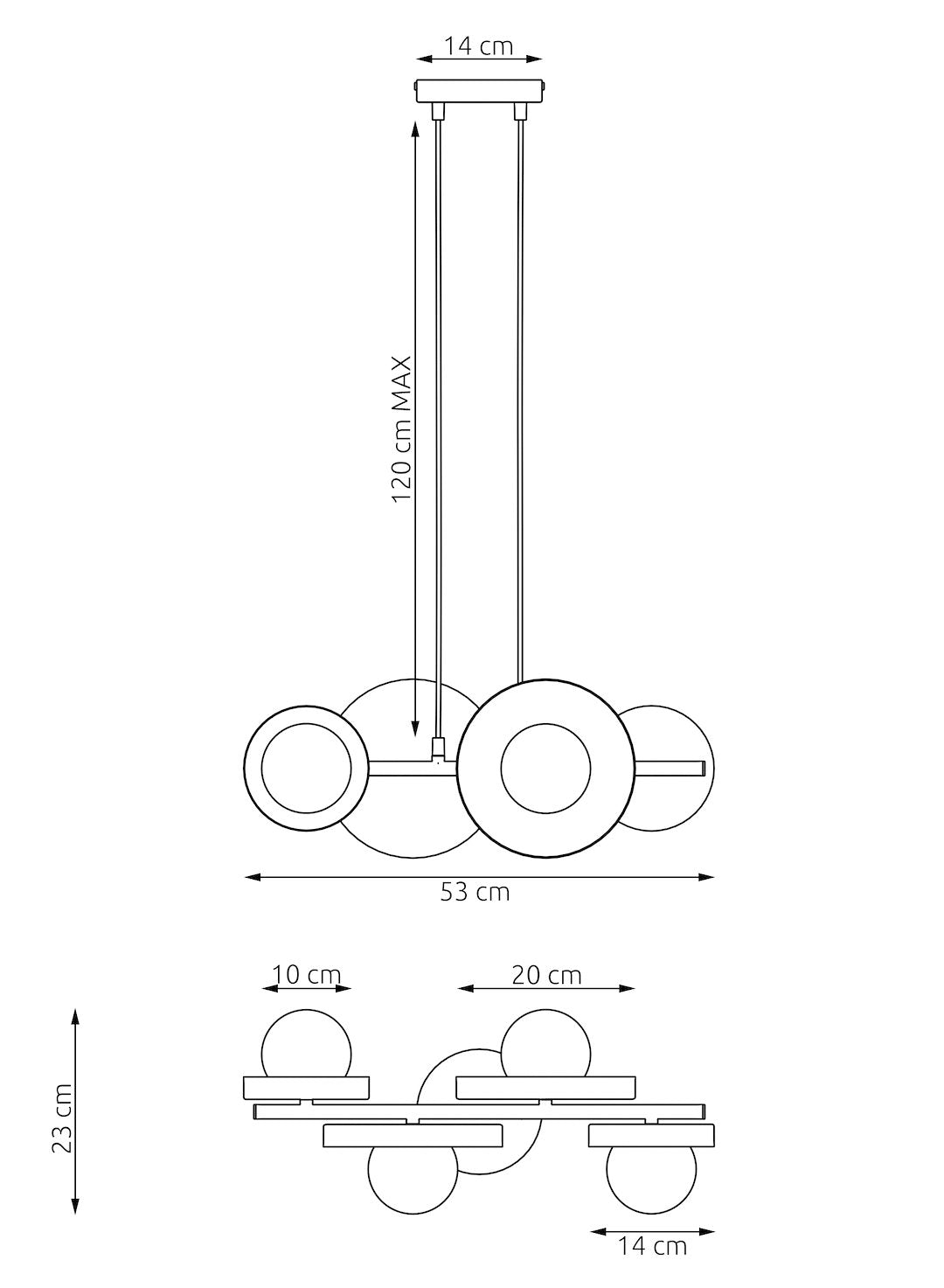 Lustra suspendata MODEL 4 BL cafeniu