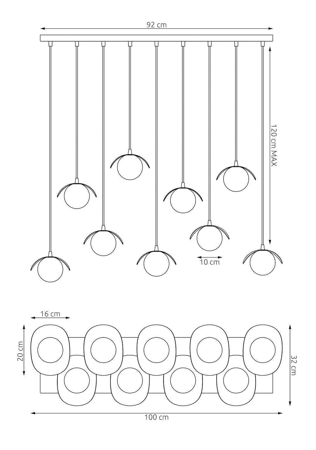 Lustra suspendata RITUAL 9 negru