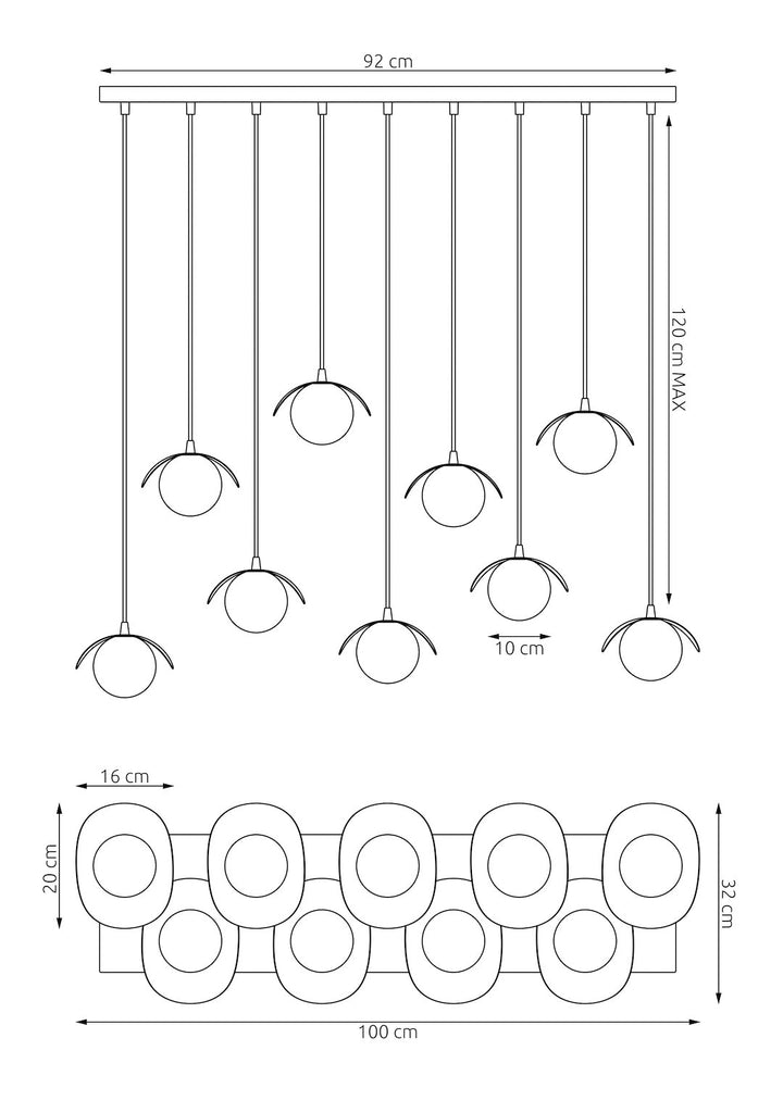 Lustra suspendata RITUAL 9 negru