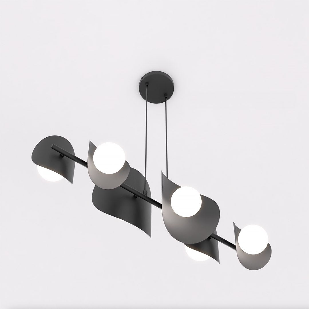 Lustra neagra moderna  ELEMENTI 6 negru