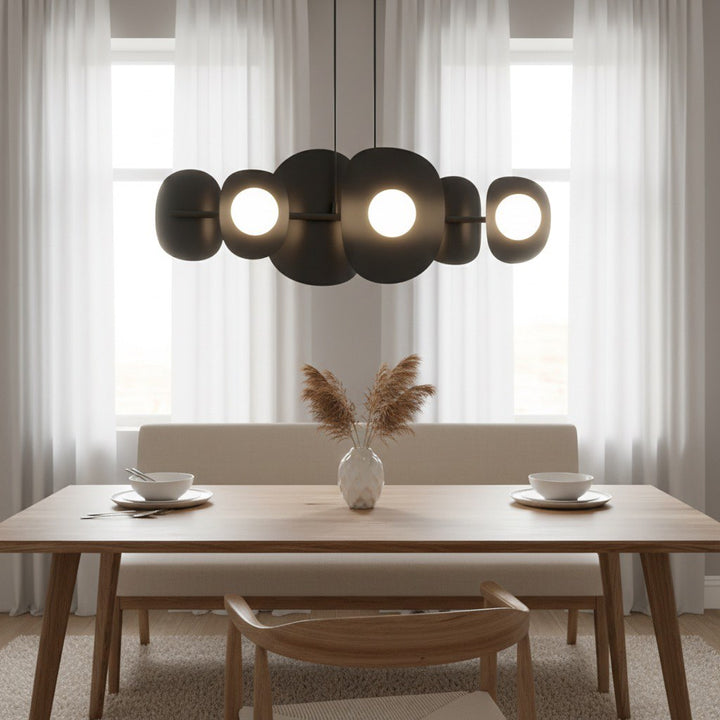 Lustra neagra moderna  ELEMENTI 6 negru