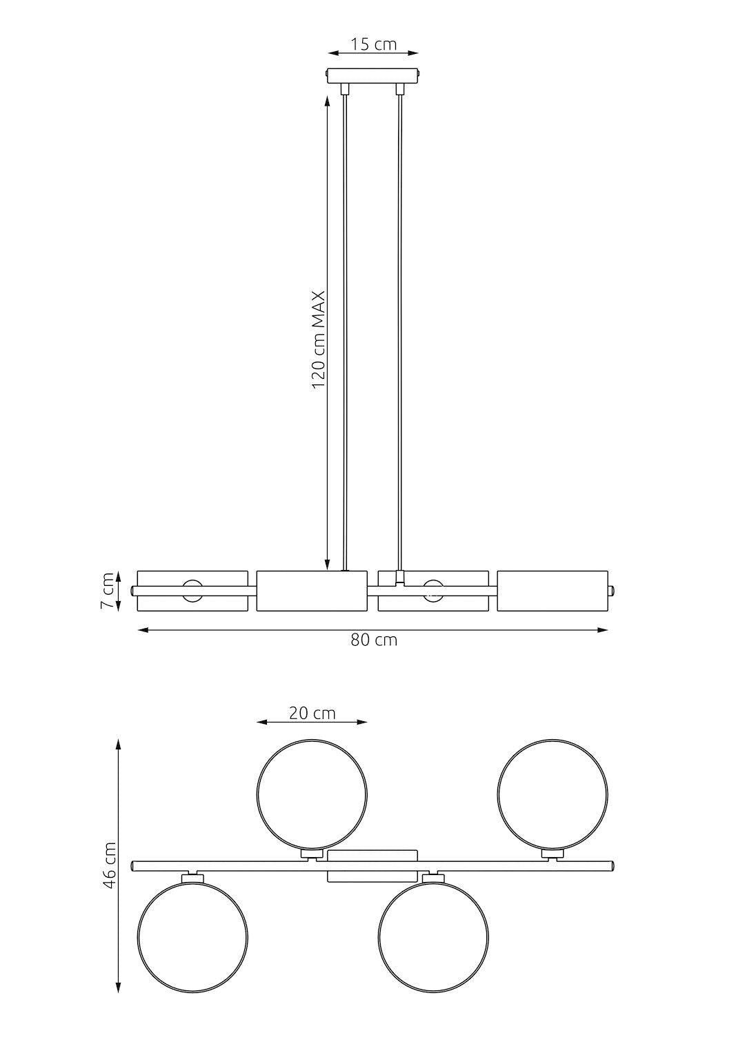 Lustra suspendata DRUMZ 4 gri