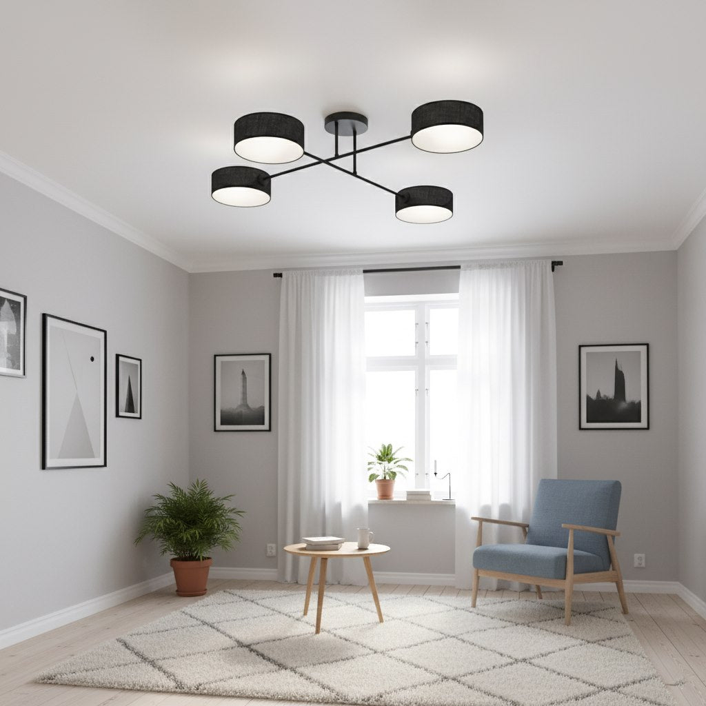 Plafoniera MAGA 4 neagra