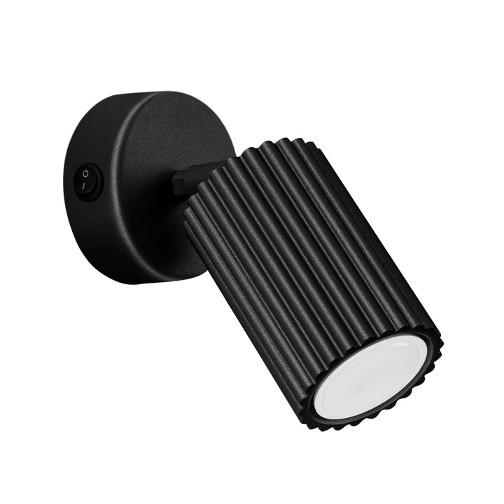 Lampa de perete KARBON negru cu un comutator