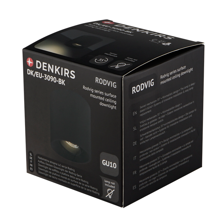 Spot aplicat negru tub DK/EU-3090-BK