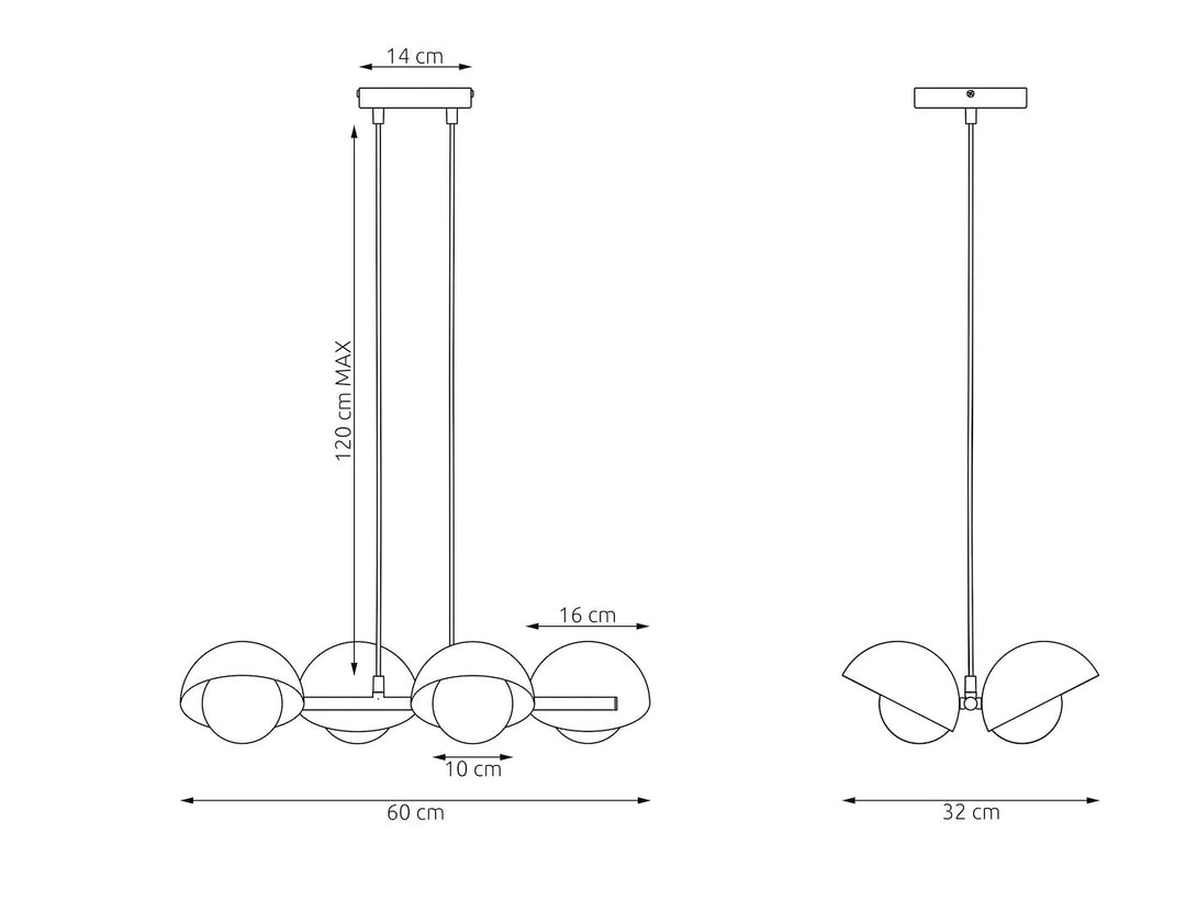 Lustra suspendata BOOM 4 alb