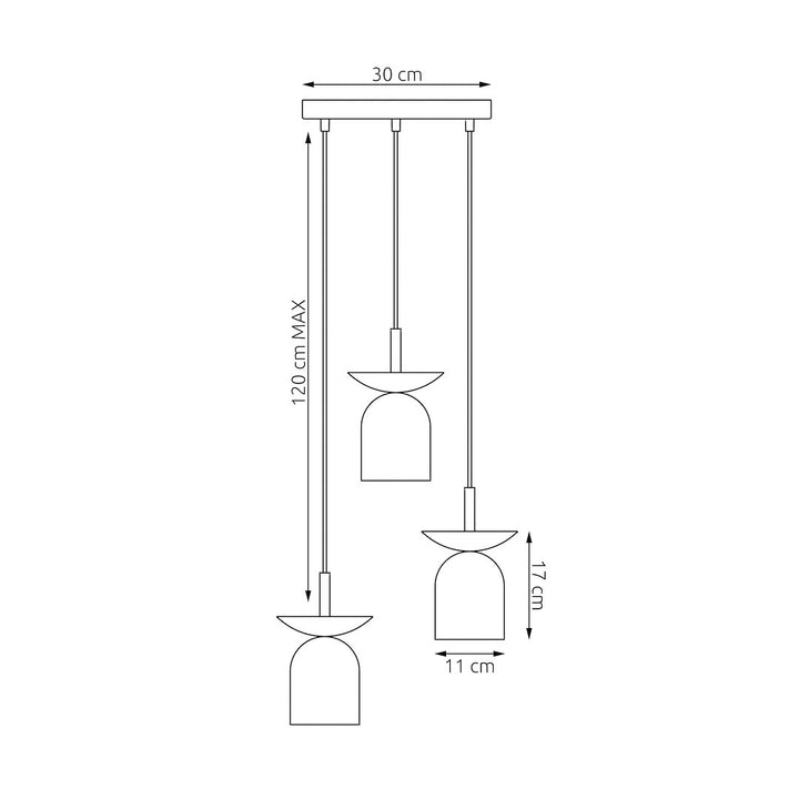 Lustra suspendata EGO 3 PREM BL gri