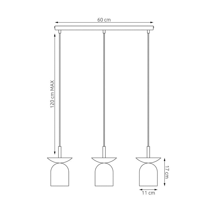 Lustra suspendata EGO 3 BL alb