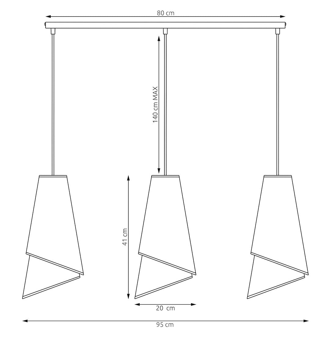 Lustra suspendata MODA 3 WH auriu