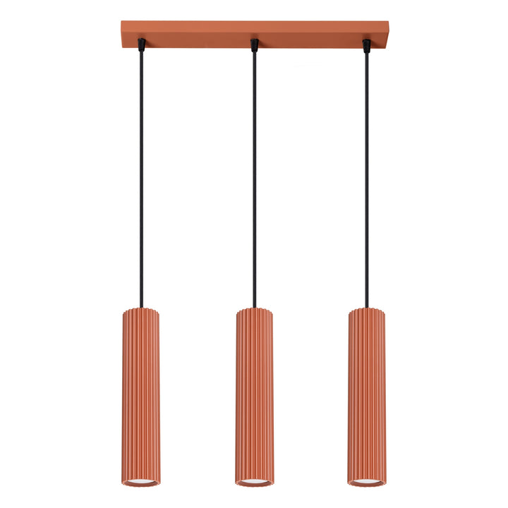 Lampa suspendata KARBON 3L rosu ocru