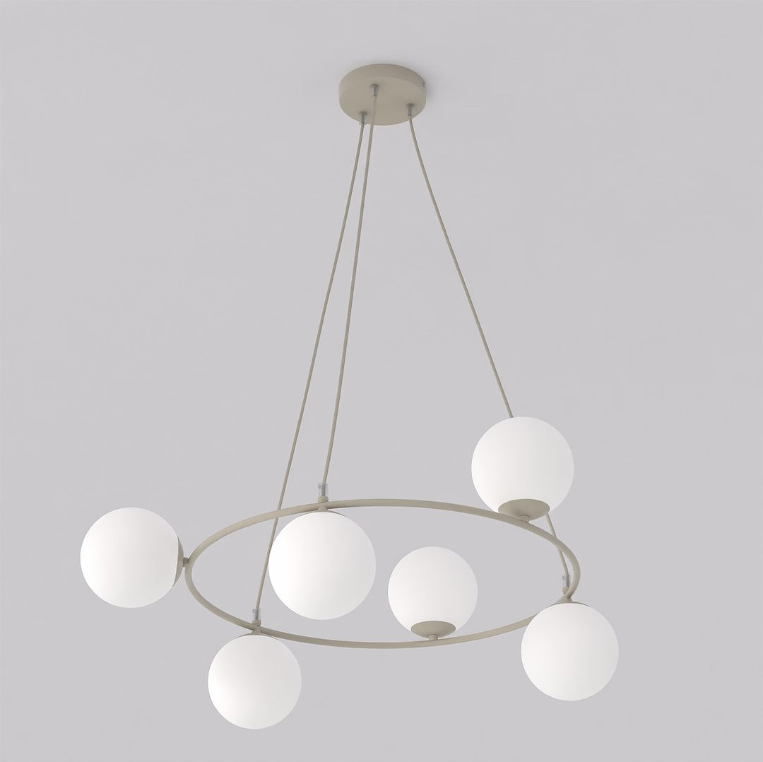 Lustra suspendata AZURA 6 cafeniu opal